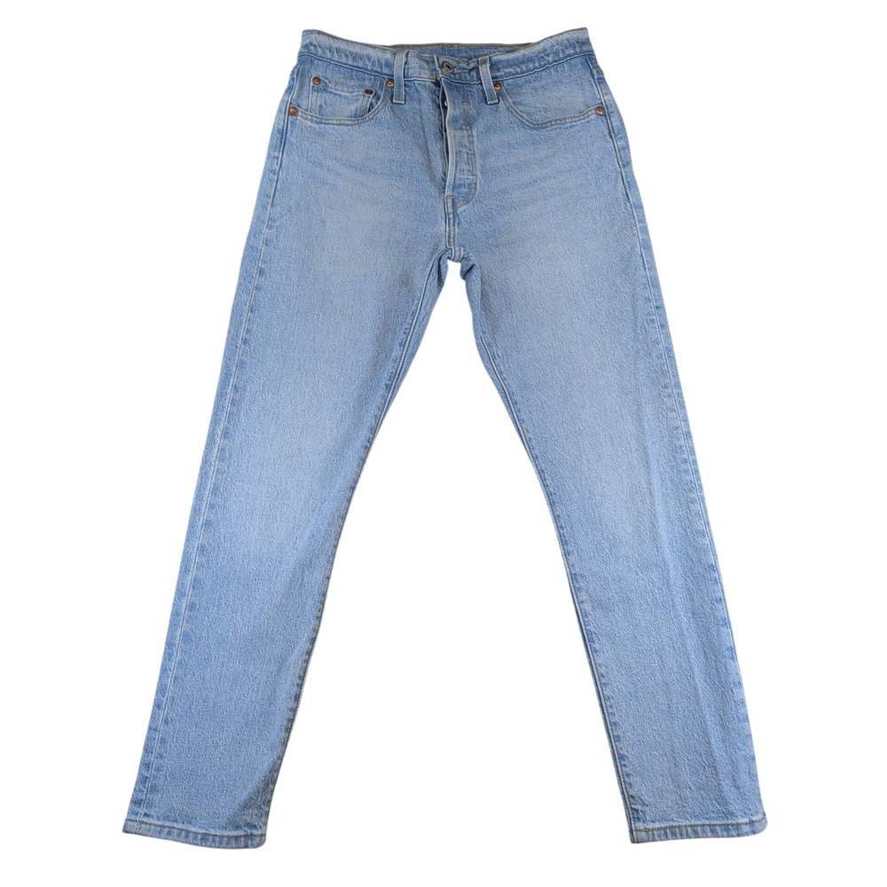 Levis Premium 501 S Skinny Jeans Light Wash High Rise Button Fly Blue Denim